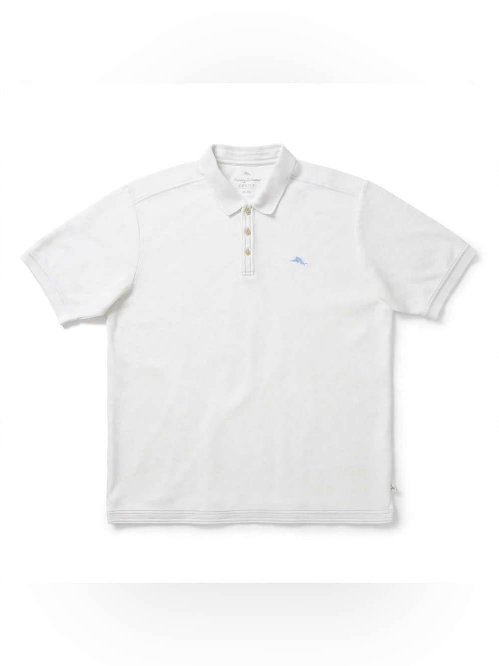 Tommy Bahama Supima Polo Shirt Mens XL White Marlin Logo 3 Button